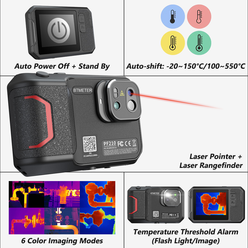 Handheld Thermal Camera 256X192 - กล้องถ่ายภาพความร้อนแบบมือถือ 256x192 อินฟราเรด -20 ℃ ~550