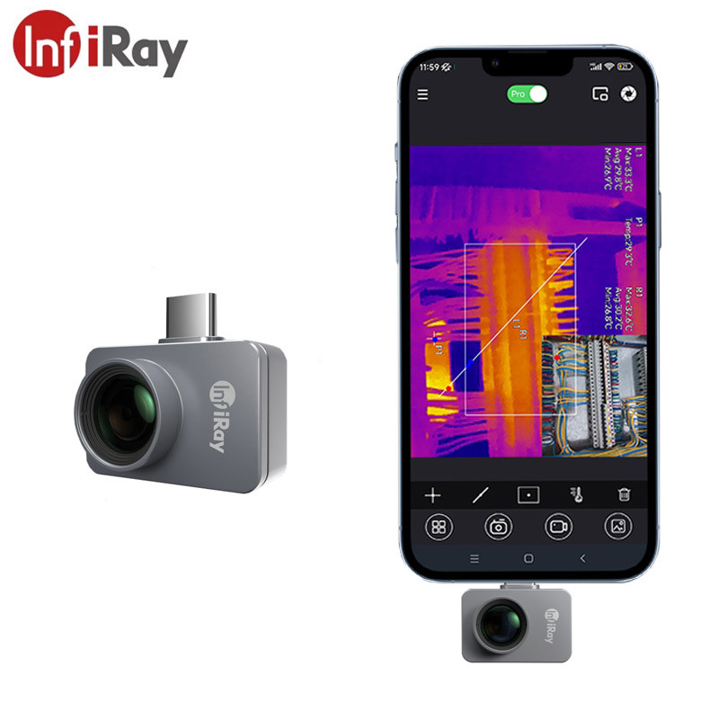 Handheld Thermal Camera 256X192 - กล้องถ่ายภาพความร้อน Infiray P2 PRO 256x192 พร้อมเลนส์มาโครสำหรับการมองเห็นในเวลากลางคืนและการทดสอบสำหรับไอโอเอส