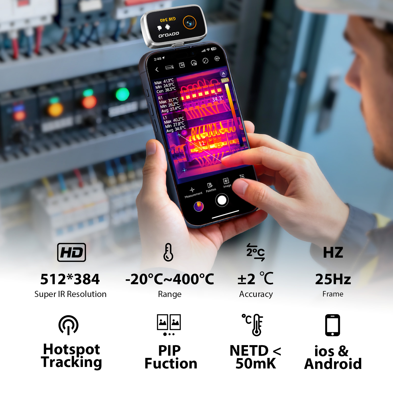 กล้องถ่ายภาพความร้อน GW340 สำห - Handheld Thermal Camera 256X192 บทวิจารณ์และราคา