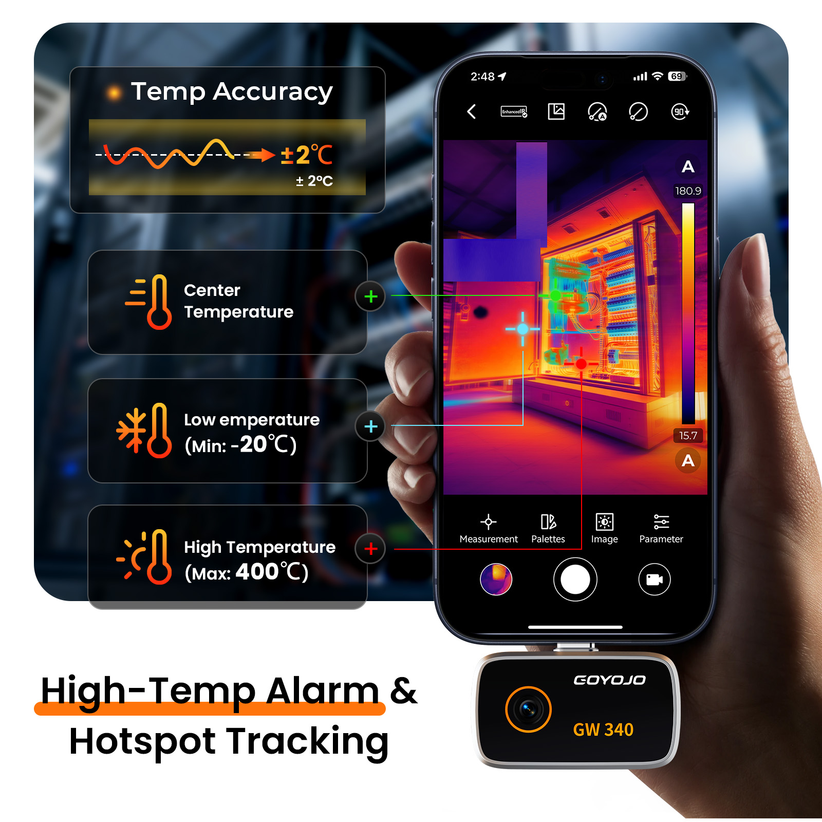 กล้องถ่ายภาพความร้อน GW340 สำห - Handheld Thermal Camera 256X192 บทวิจารณ์และราคา