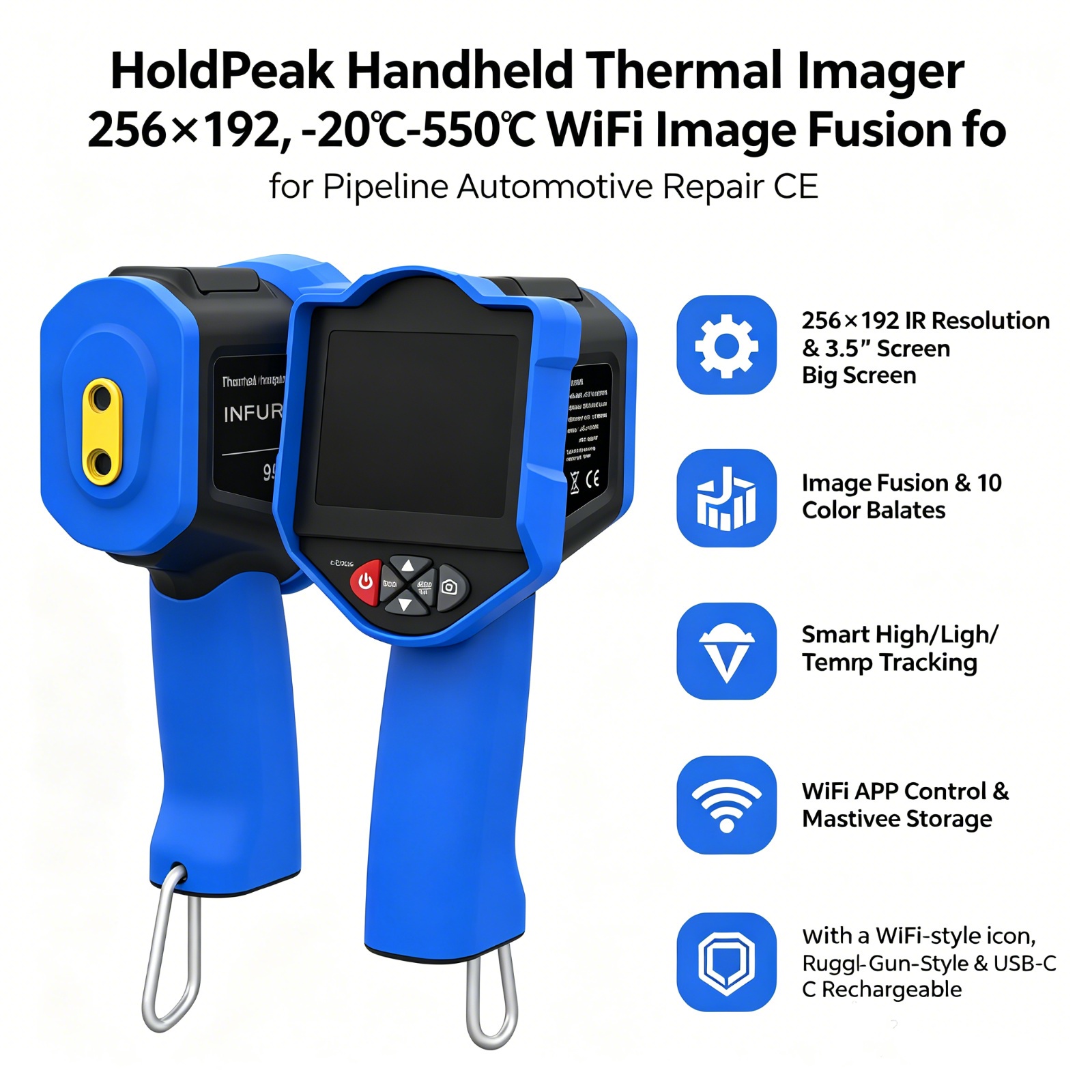 กล้องถ่ายภาพความร้อน HoldPeak, - Handheld Thermal Camera 256X192 บทวิจารณ์และราคา