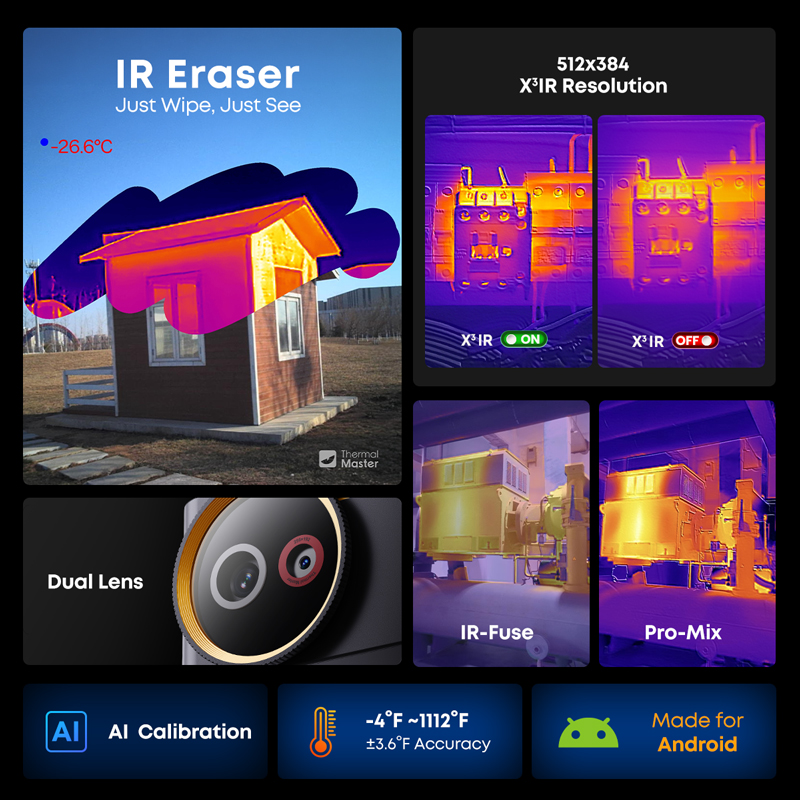 กล้องถ่ายภาพความร้อน AI Dual L - Handheld Thermal Camera 256X192 บทวิจารณ์และราคา